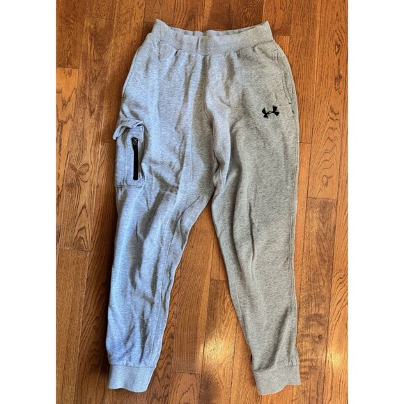 UNDER ARMOUR Men’s Cargo‎ Fleece Jogger Sweatpants Small Gray - Picture 1 of 5